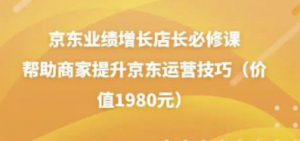 京东业绩增长店长必修课：帮助商家提升京东运营技巧-欢迎访问本站